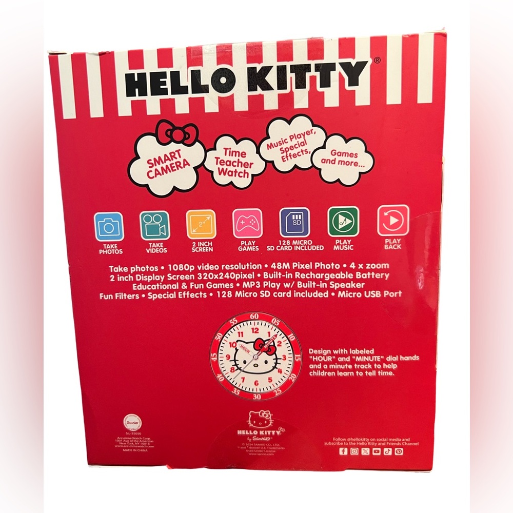 Hello Kitty by Sanrio NWT Smart Camera Time Teacher Watch Games Music Player - Picture 2 of 5